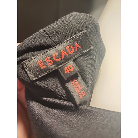 ESCADA size 10 40 womens cocktail sheath bodycon short sleeve lined midi dress - Picture 4 of 5